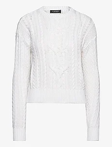 Cable-Knit Cotton Crewneck Sweater, Lauren Ralph Lauren