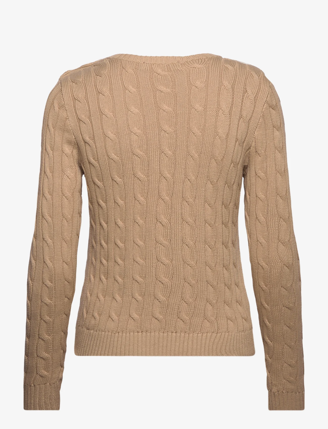 Lauren Ralph Lauren - Button-Trim Cable-Knit Cotton Sweater - džemperiai - birch tan - 1