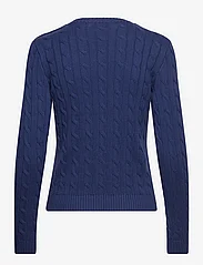Lauren Ralph Lauren - Button-Trim Cable-Knit Cotton Sweater - striktrøjer - indigo sail - 1