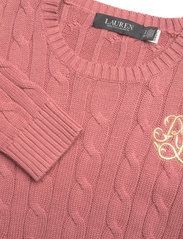 Lauren Ralph Lauren - Button-Trim Cable-Knit Cotton Sweater - džemperiai - pink mahogany - 2