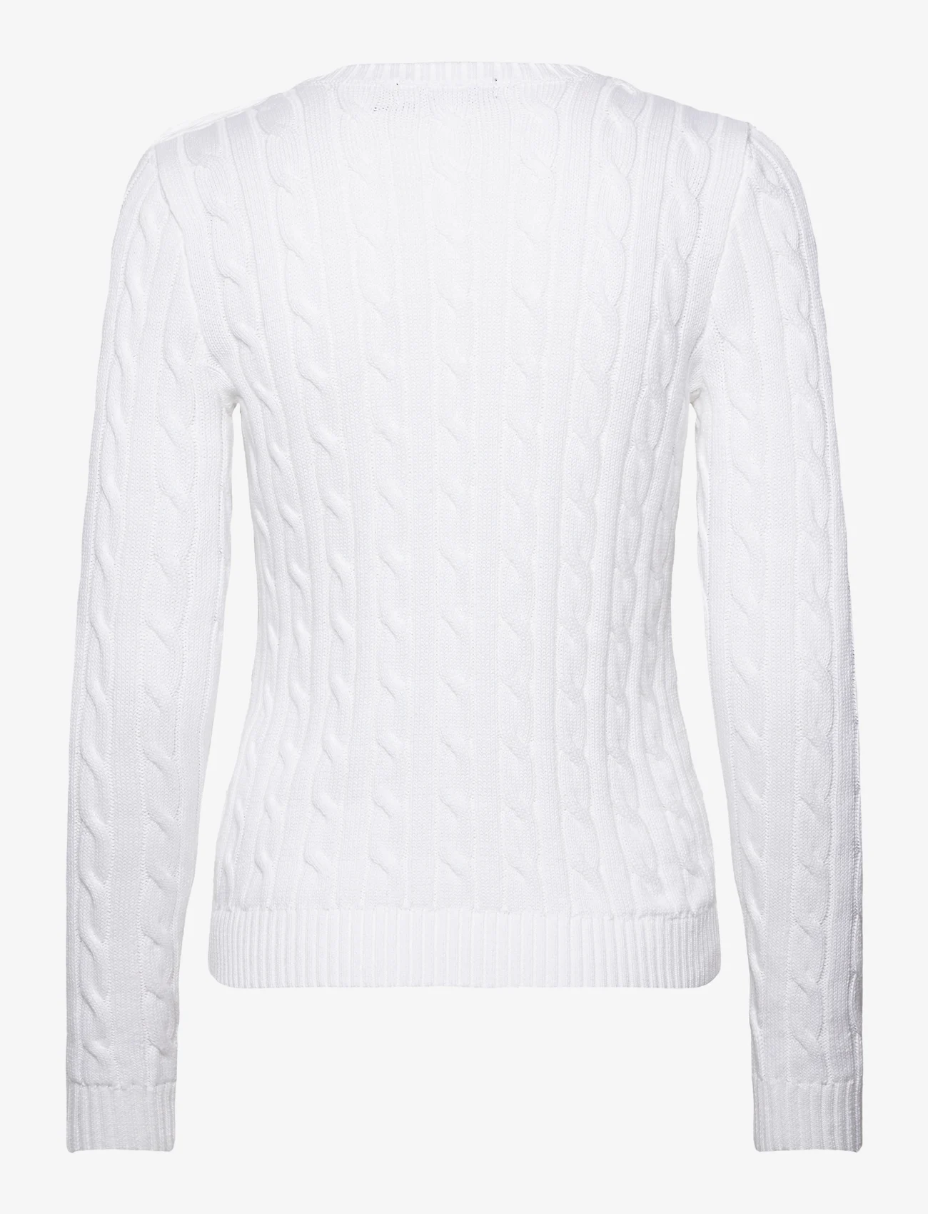 Lauren Ralph Lauren - Button-Trim Cable-Knit Cotton Sweater - striktrøjer - white - 1