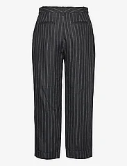 Lauren Ralph Lauren - Pinstripe Pleated Linen Cropped Pant - capri bukser - black/cream - 1