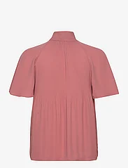 Lauren Ralph Lauren - Pleated Georgette Tie-Neck Blouse - blouses à manches courtes - pink mahogany - 1