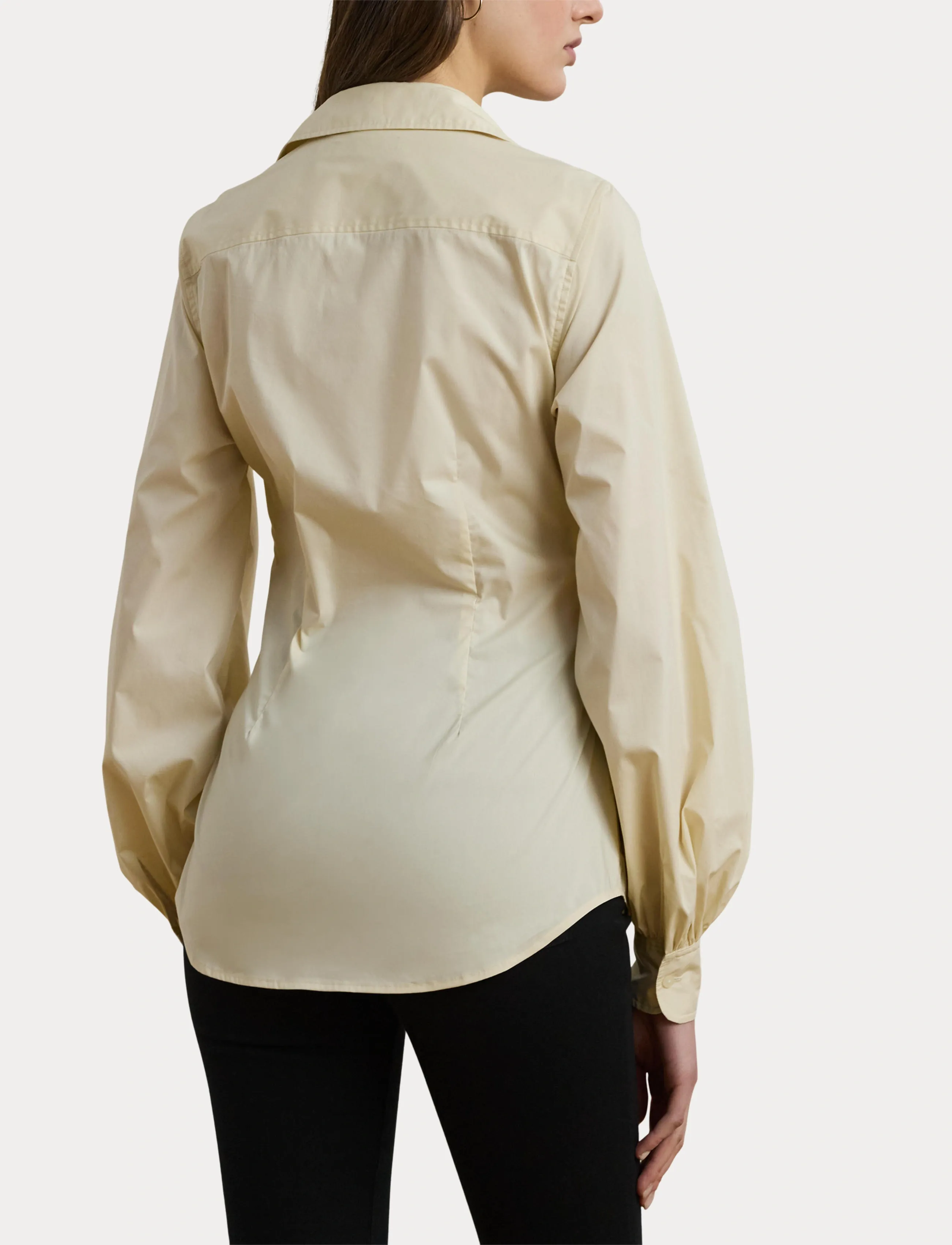 Lauren Ralph Lauren Tie-Front Cotton-Blend Shirt - Lauren Ralph Lauren - IVORY BEIGE / cream
