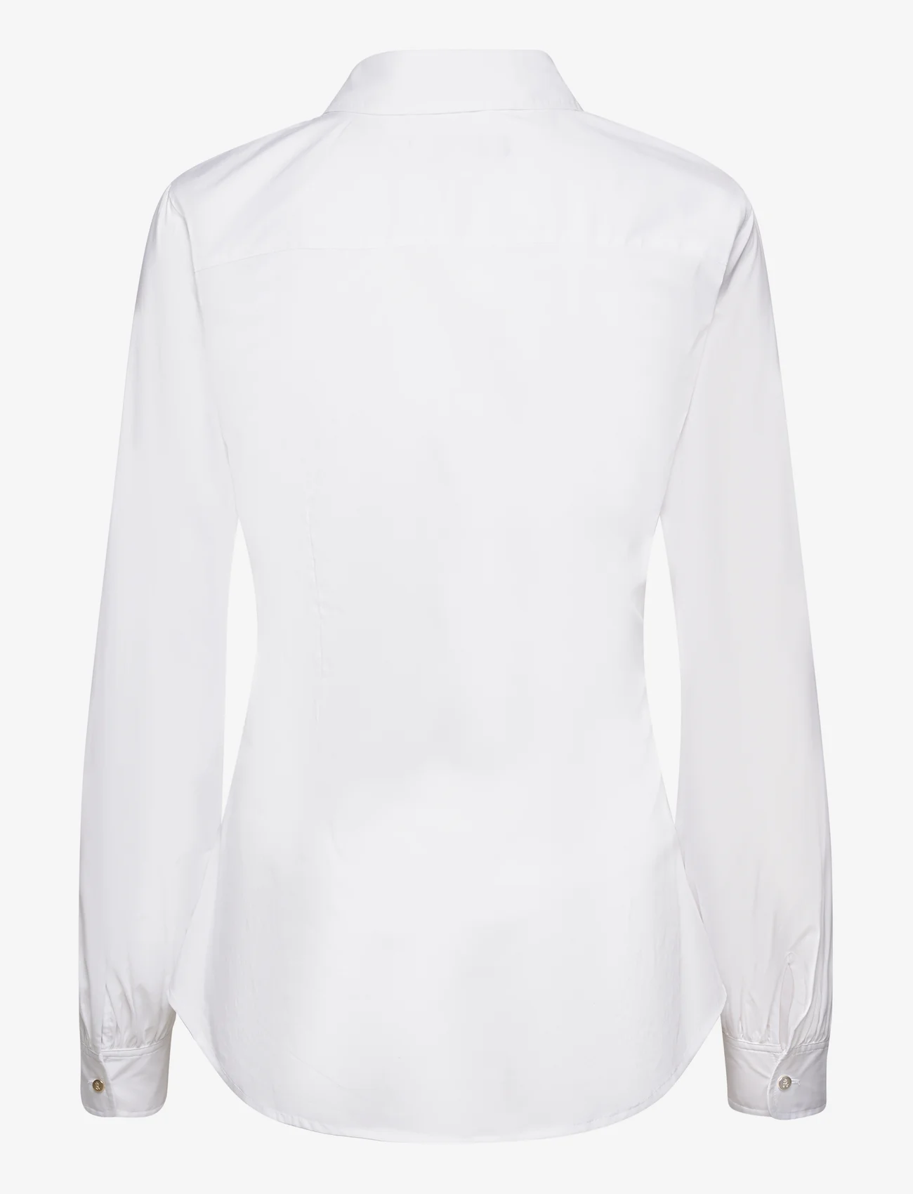 Lauren Ralph Lauren - Tie-Front Cotton-Blend Shirt - krekli ar garām piedurknēm - white - 1