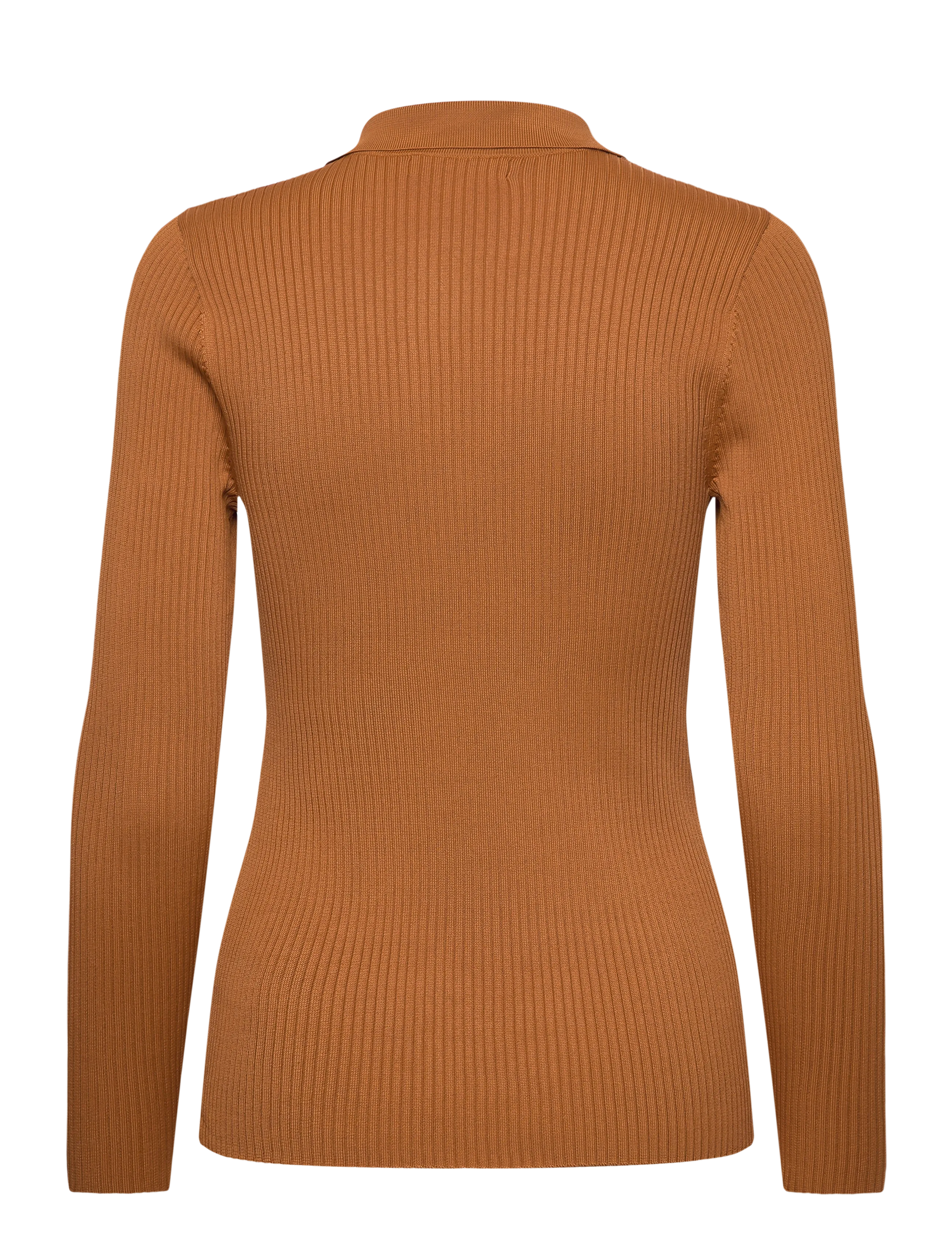 Lauren Ralph Lauren - Rib-Knit Long-Sleeve Polo Cardigan - neuleet - cinnamon bark - 2