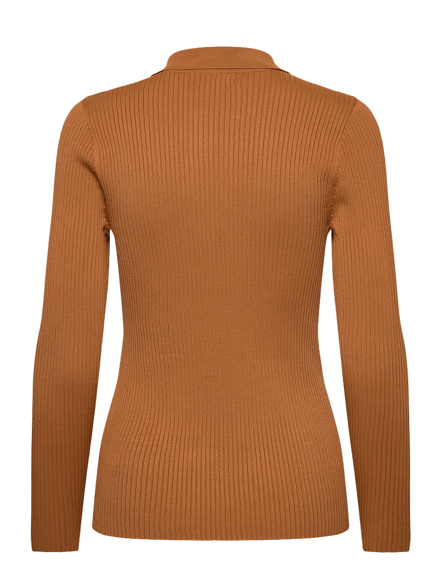 Lauren Ralph Lauren - Rib-Knit Long-Sleeve Polo Cardigan - strickjacken - cinnamon bark - 2