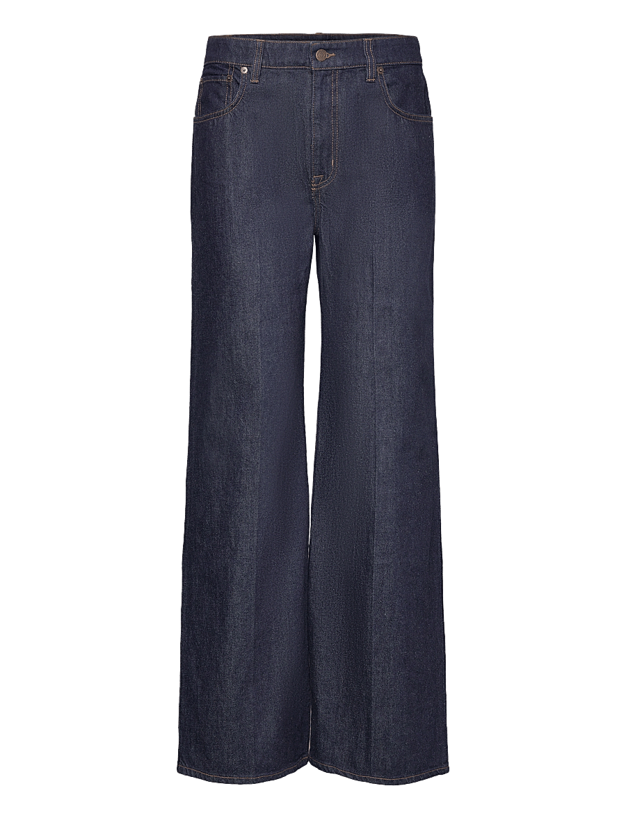 Lauren Ralph Lauren - Mid-Rise Wide-Leg Jean - deep rinse wash - 0