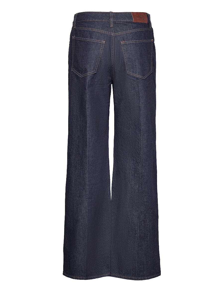 Lauren Ralph Lauren - Mid-Rise Wide-Leg Jean - deep rinse wash - 1