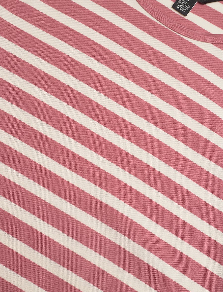 Lauren Ralph Lauren - Striped Stretch Cotton Crewneck Tee - pink mahogany/mas - 2