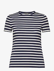 Lauren Ralph Lauren - Striped Stretch Cotton Crewneck Tee - t-shirts - refined navy/masc - 0