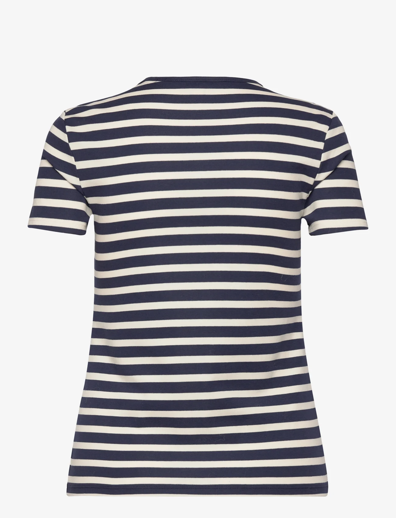 Lauren Ralph Lauren - Striped Stretch Cotton Crewneck Tee - t-skjorter - refined navy/masc - 1