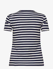 Lauren Ralph Lauren - Striped Stretch Cotton Crewneck Tee - t-shirts - refined navy/masc - 1