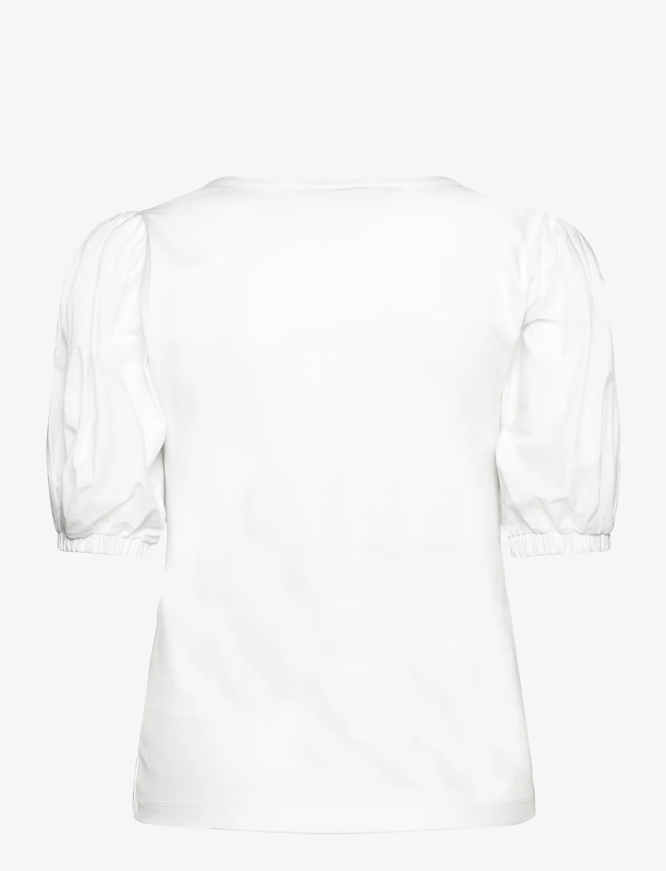 Lauren Ralph Lauren - Stretch Cotton Puff-Sleeve Henley Tee - t-shirts - white - 1