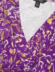 Lauren Ralph Lauren - Print Surplice Jersey Top - langærmede toppe - purple/yellow/cre - 2