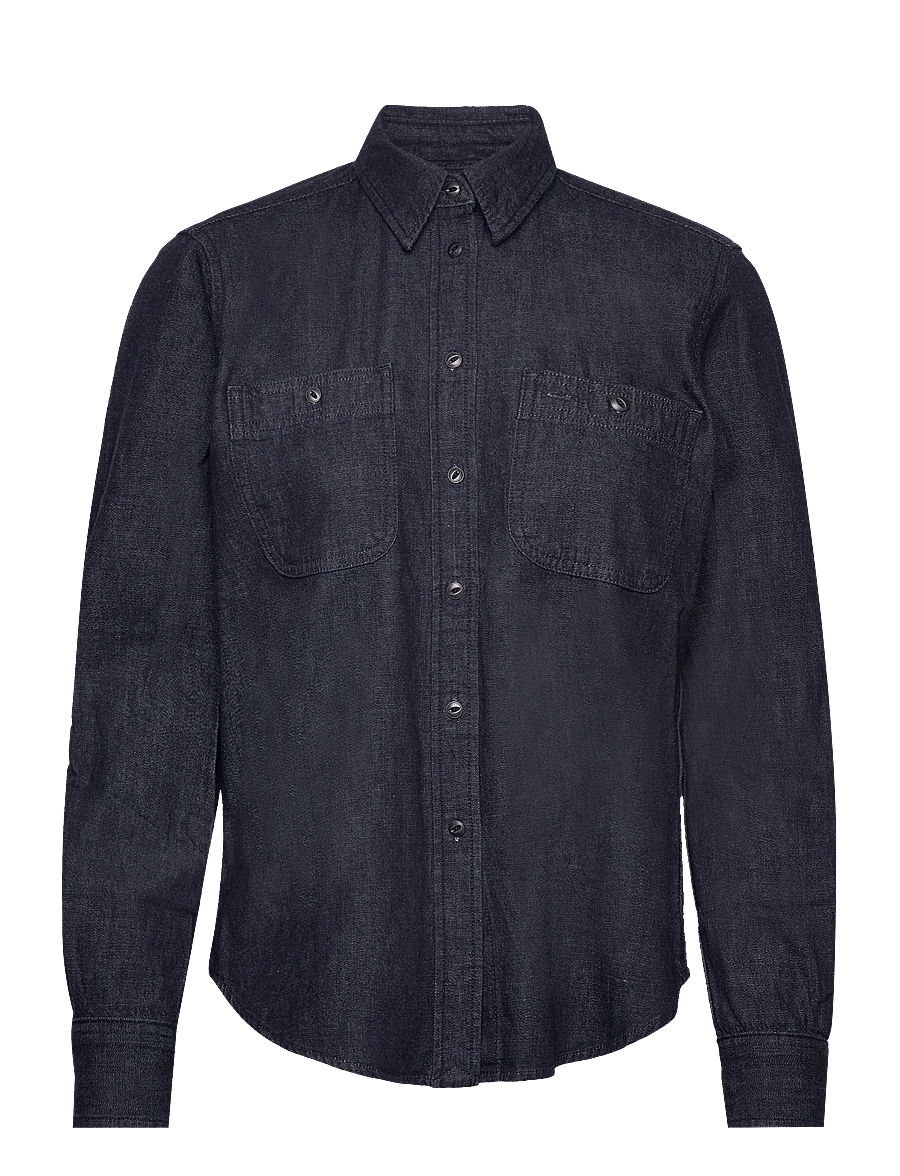 Lauren Ralph Lauren - Denim Roll-Tab-Sleeve Shirt - deep rinse wash - 0