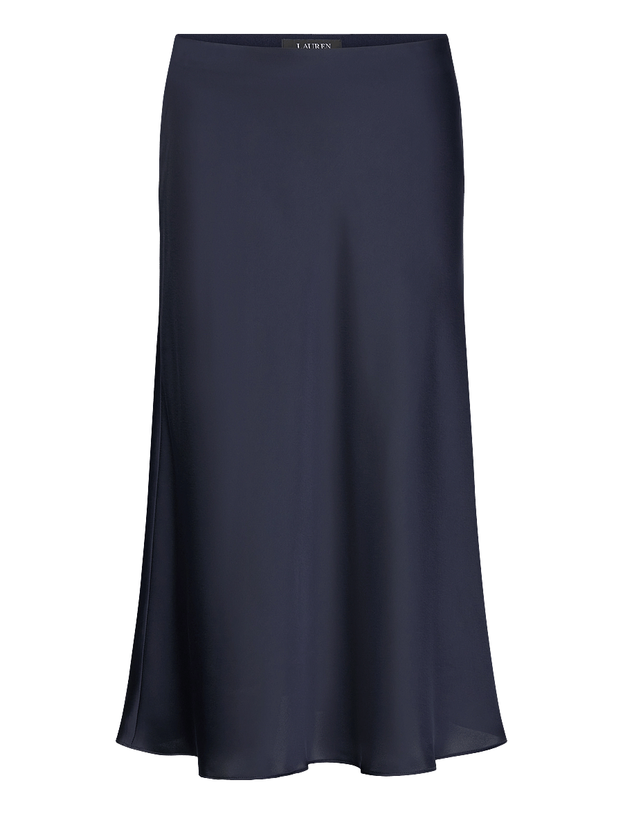 Lauren Ralph Lauren - Satin Charmeuse Midi Skirt - lauren navy - 1
