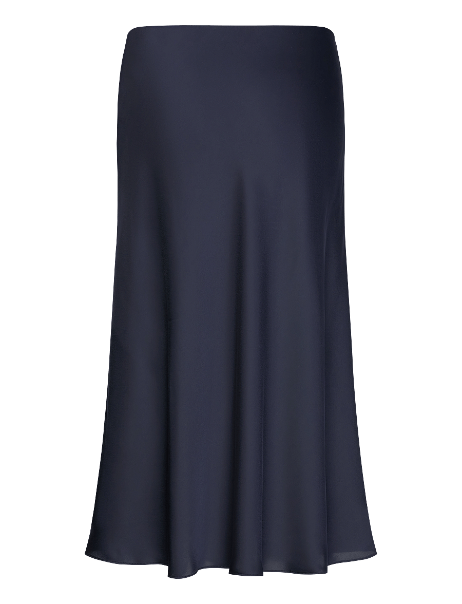 Lauren Ralph Lauren - Satin Charmeuse Midi Skirt - lauren navy - 2