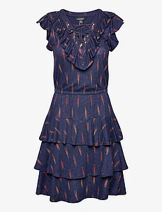Geo-Print Ruffle-Trim Jersey Dress, Lauren Ralph Lauren