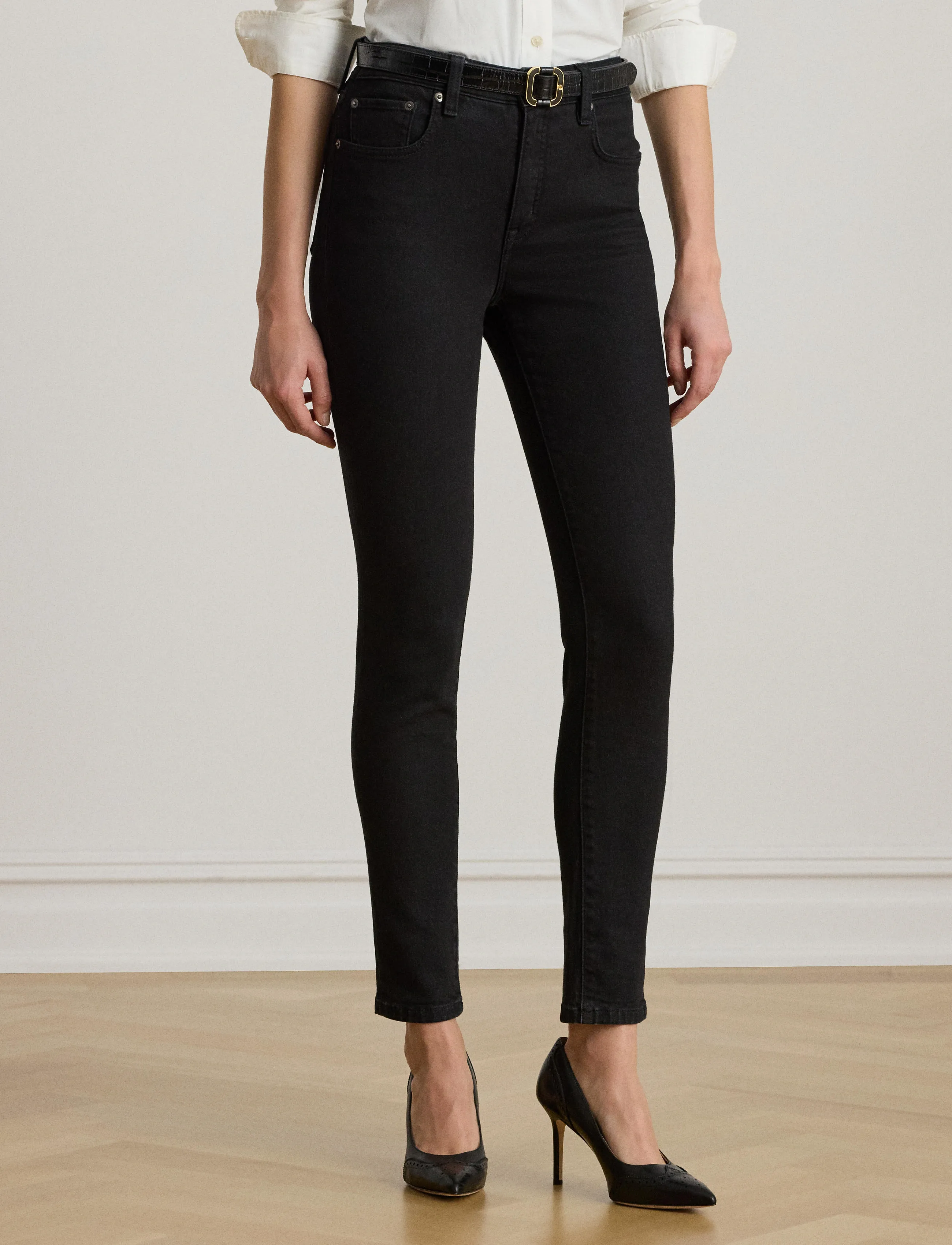 Lauren Ralph Lauren Low Str Denim-Jean, 42, Black, Jeans > Skinny, Dame