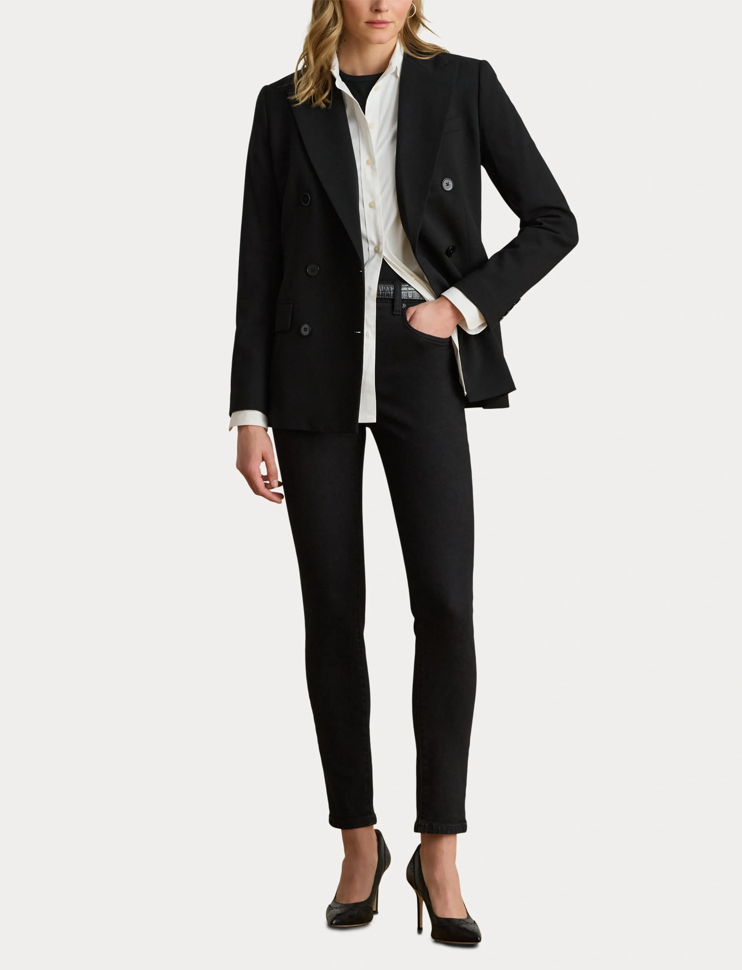 Lauren Ralph Lauren - LOW STR DENIM-JEAN - skinny jeans - black wash - 4