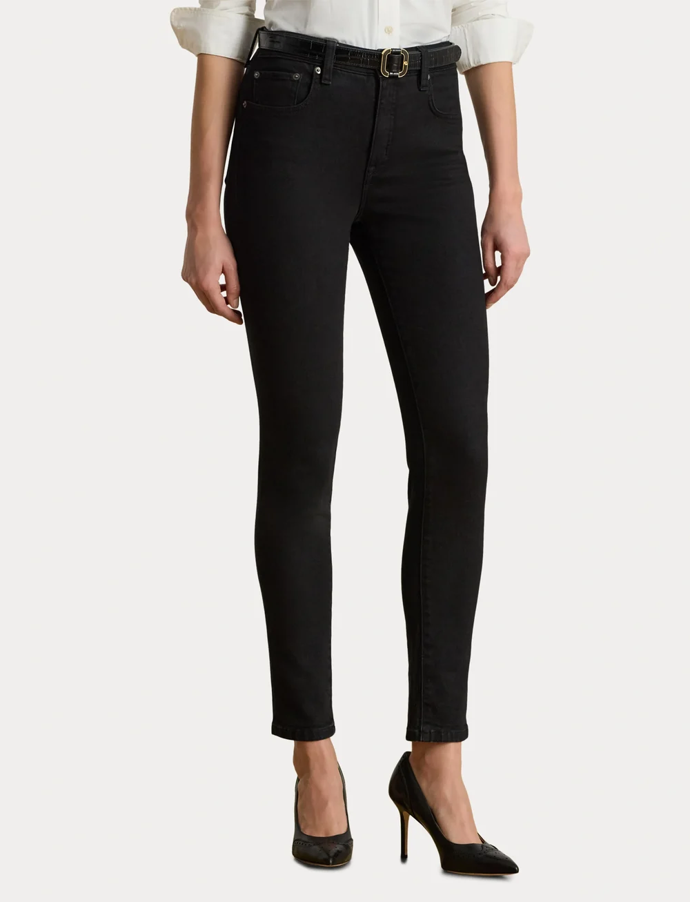 Lauren Ralph Lauren - High-Rise Skinny Ankle Jean - skinny jeans - black wash - 5