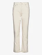 High-Rise Straight Ankle Jean - CREAM WASH