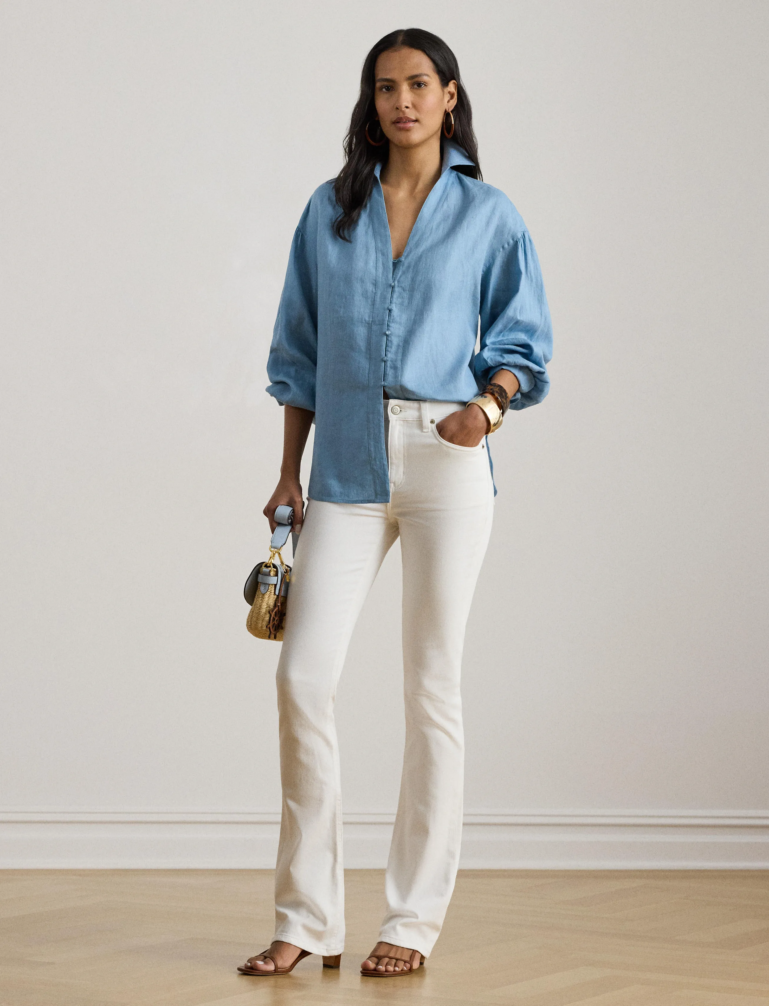 Lauren Ralph Lauren - High-Rise Boot Jean - bootcut jeans - white wsh - 3