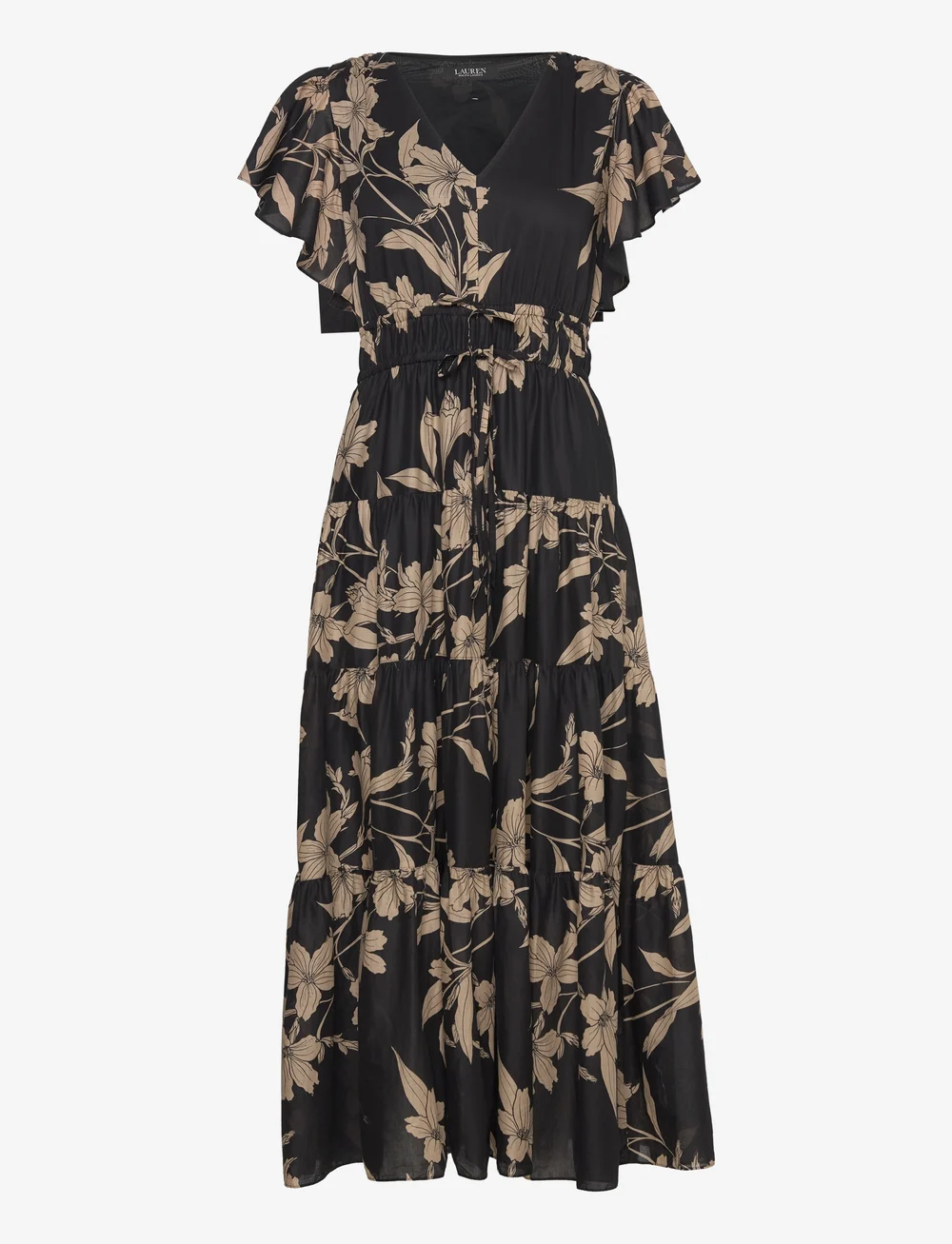 Lauren Ralph Lauren Floral Cotton Voile Tiered Maxidress Maxi dresses Boozt