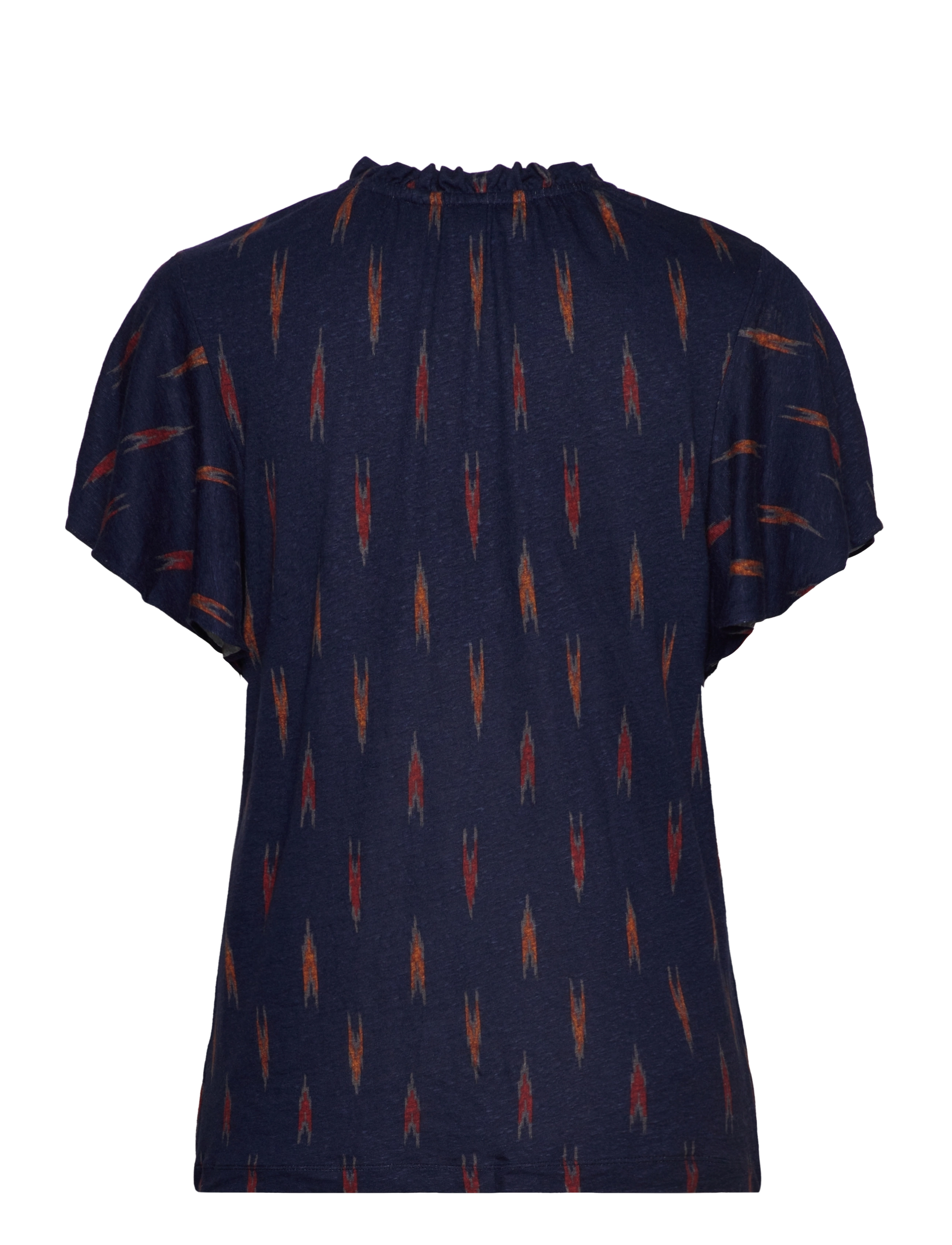 Lauren Ralph Lauren - Geo-Print Jersey Tie-Neck Top - navy multi - 1