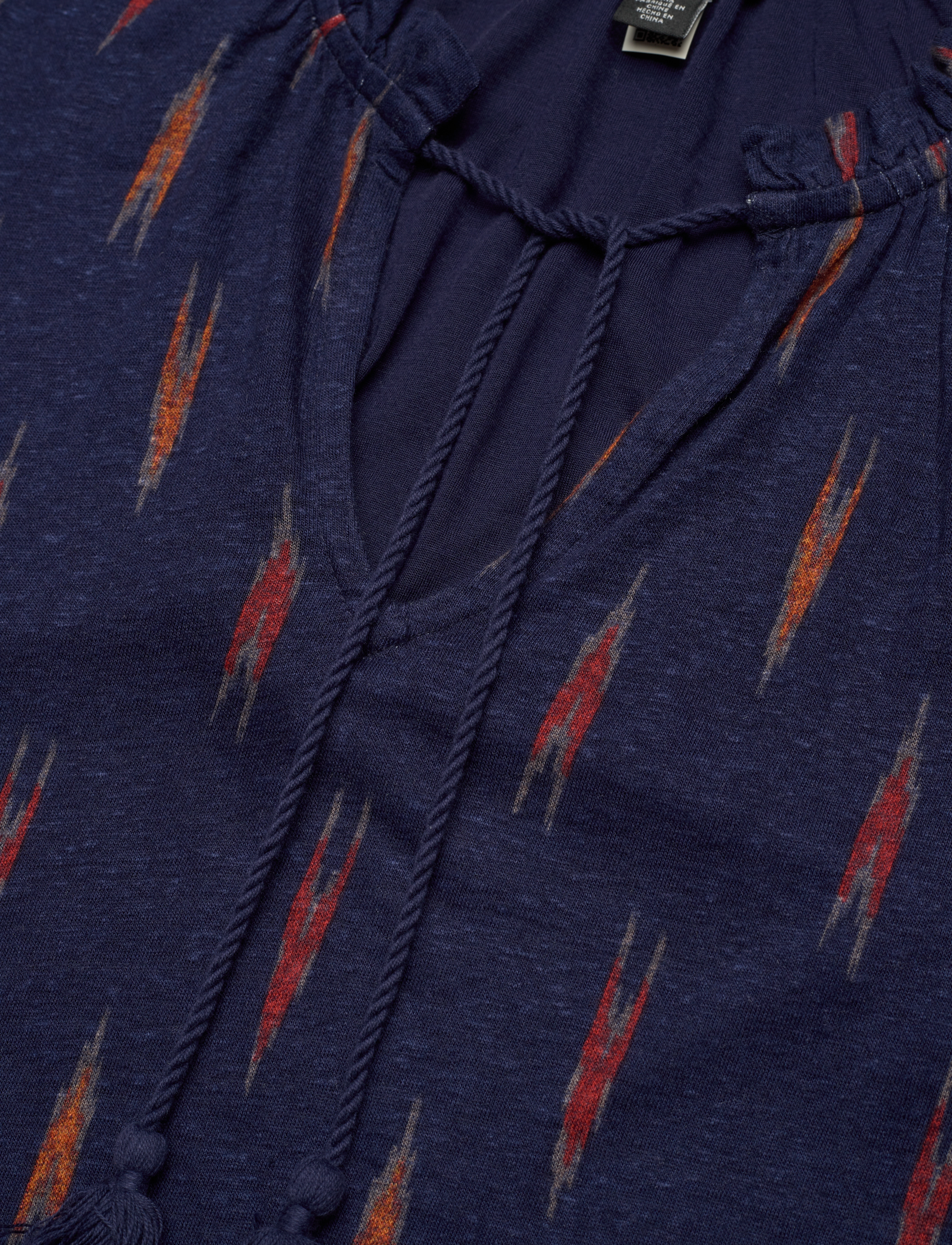 Lauren Ralph Lauren - Geo-Print Jersey Tie-Neck Top - navy multi - 2