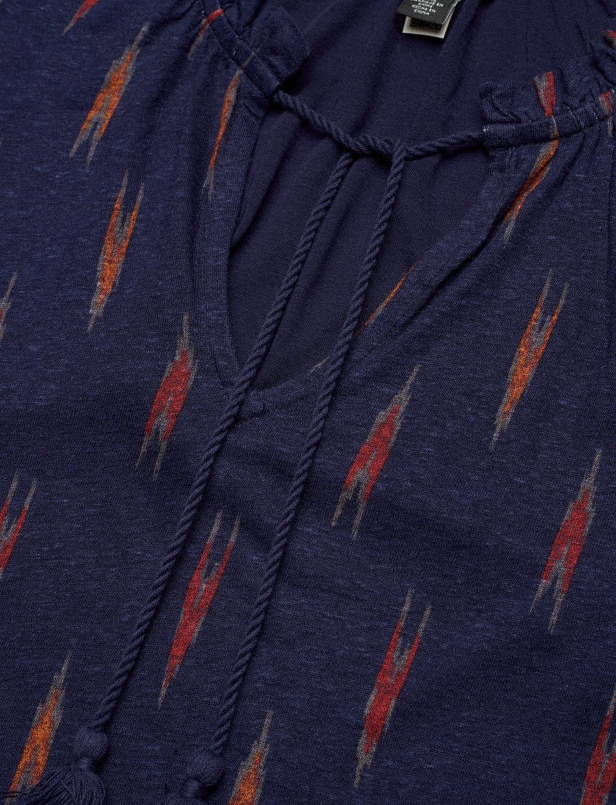 Lauren Ralph Lauren - Geo-Print Jersey Tie-Neck Top - navy multi - 2