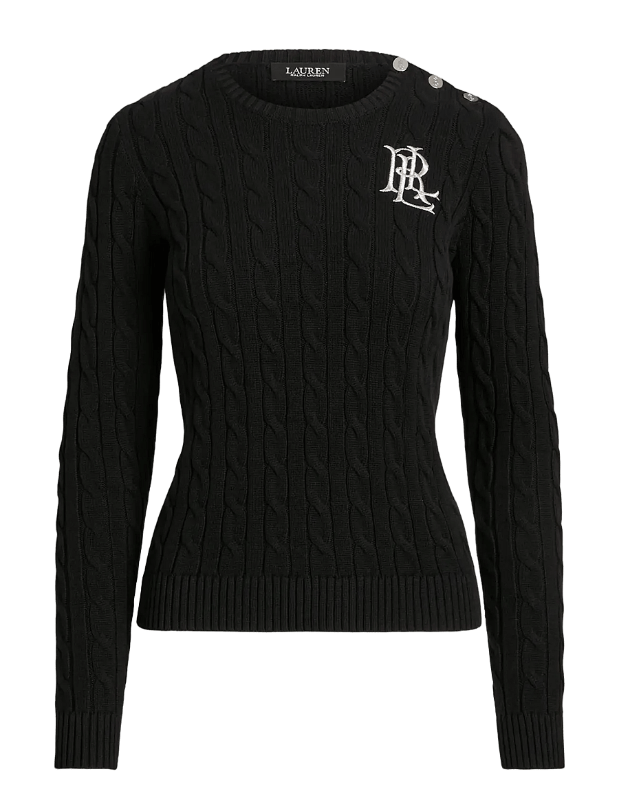 Lauren Ralph Lauren - GASSED COTTON-SWEATER - truien - black - 1