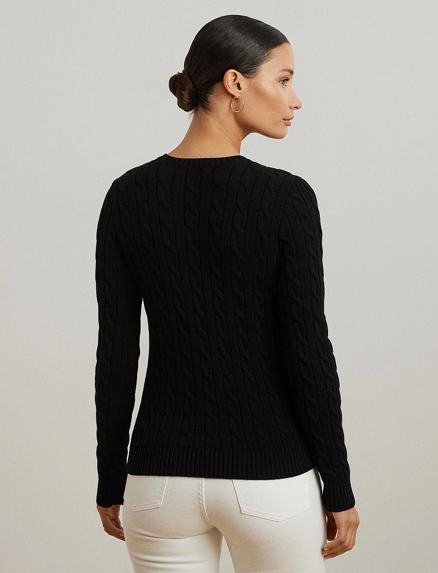 Lauren Ralph Lauren - GASSED COTTON-SWEATER - truien - black - 2