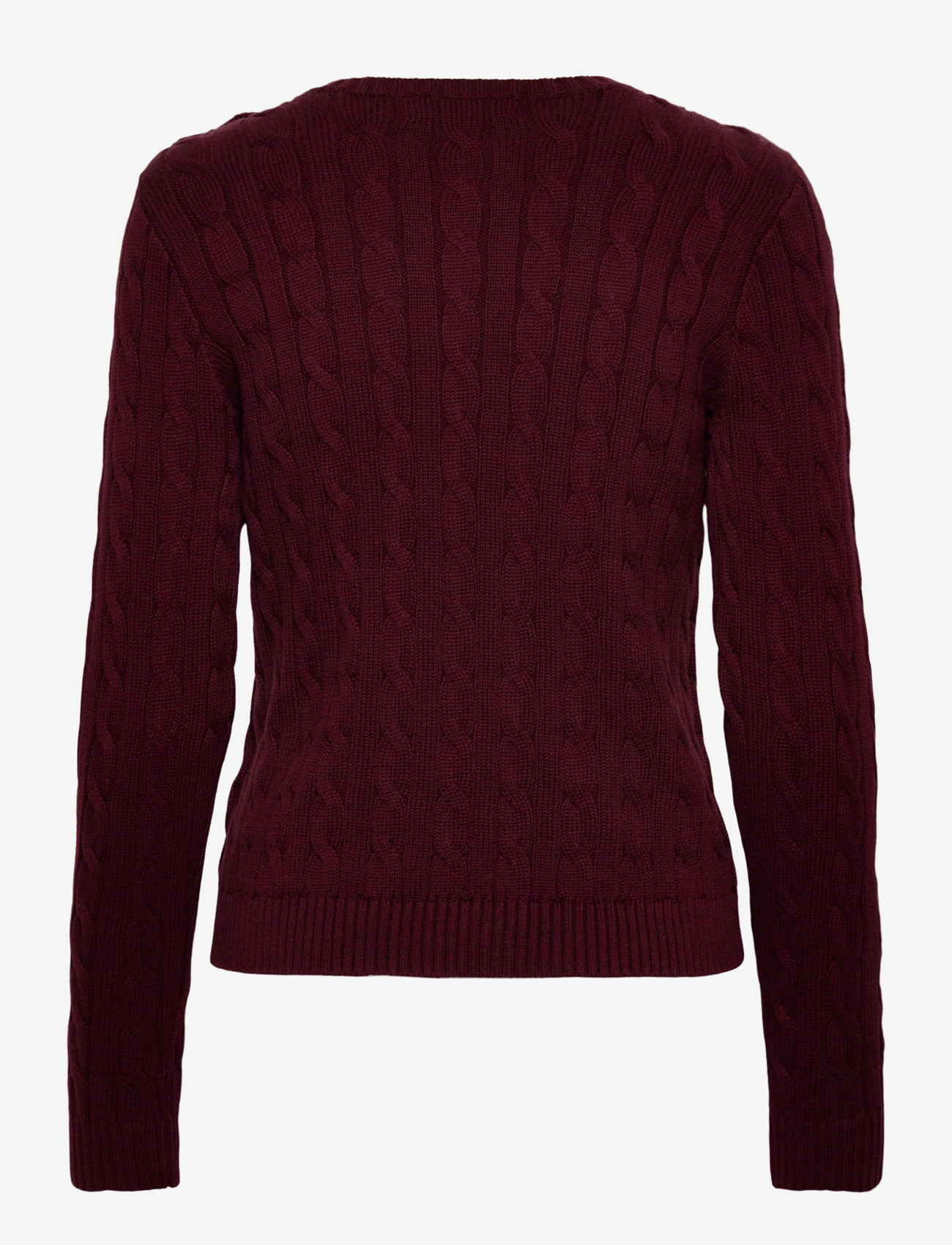 Lauren Ralph Lauren - GASSED COTTON-SWEATER - sweaters - dark garnet - 2