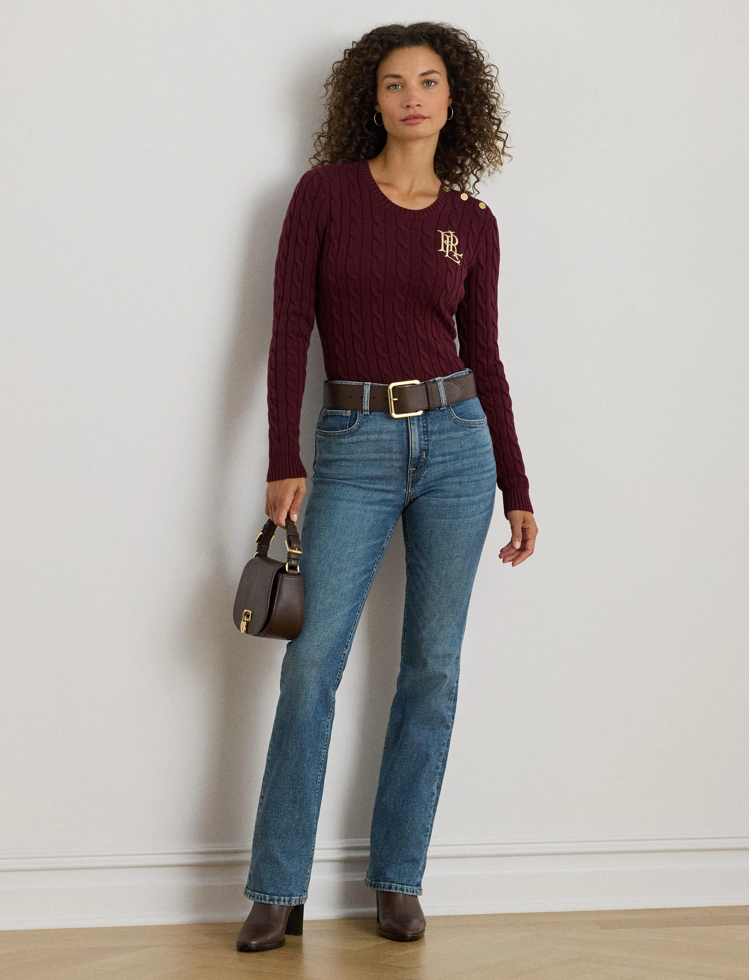 Lauren Ralph Lauren - GASSED COTTON-SWEATER - pullover - dark garnet - 3