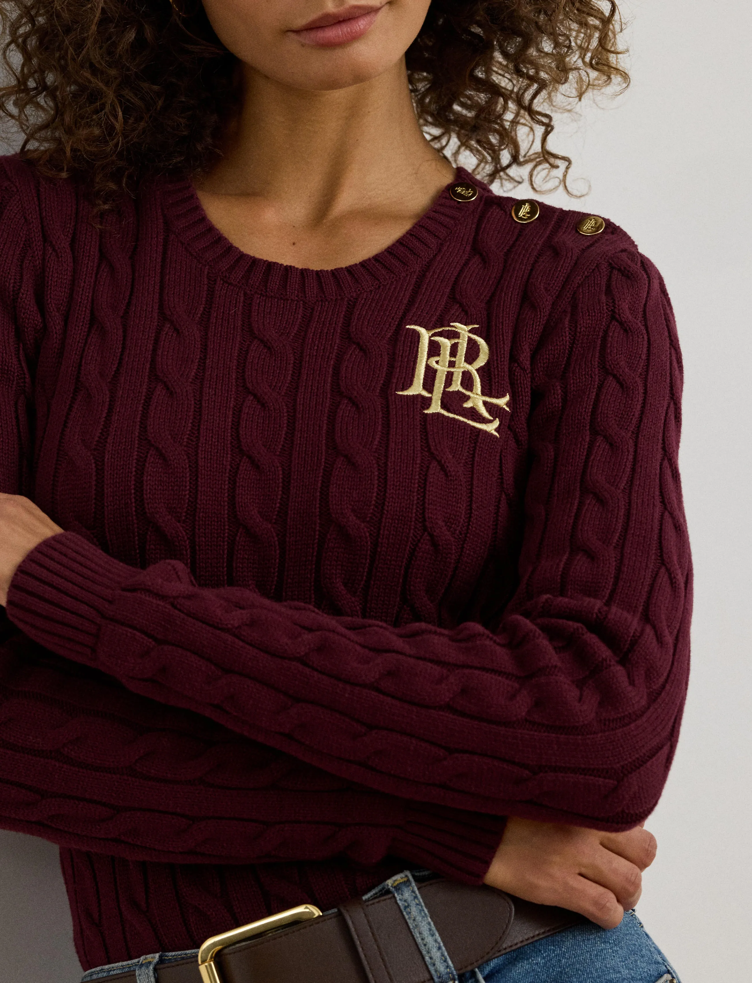 Lauren Ralph Lauren - GASSED COTTON-SWEATER - pullover - dark garnet - 4