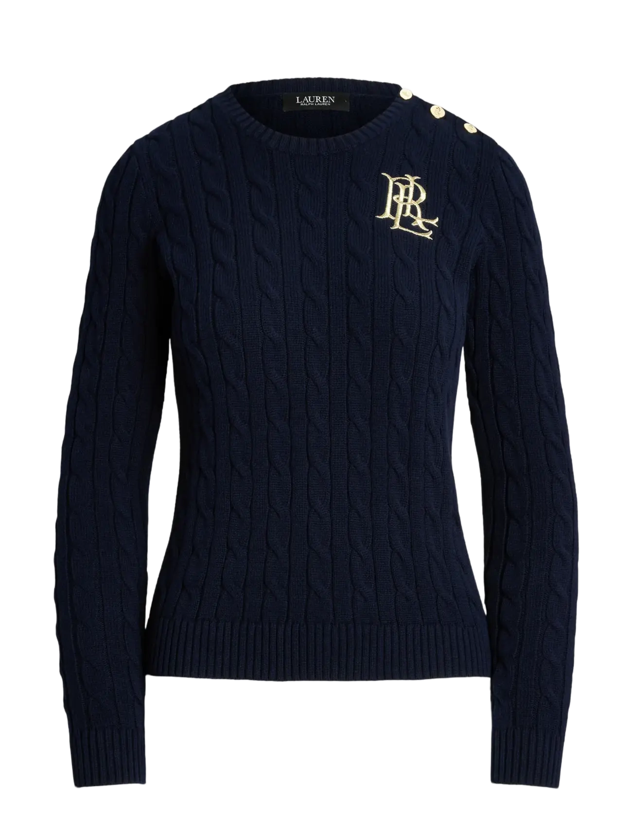 Lauren Ralph Lauren GASSED COTTON-SWEATER - Pullover - LAUREN NAVY / navy