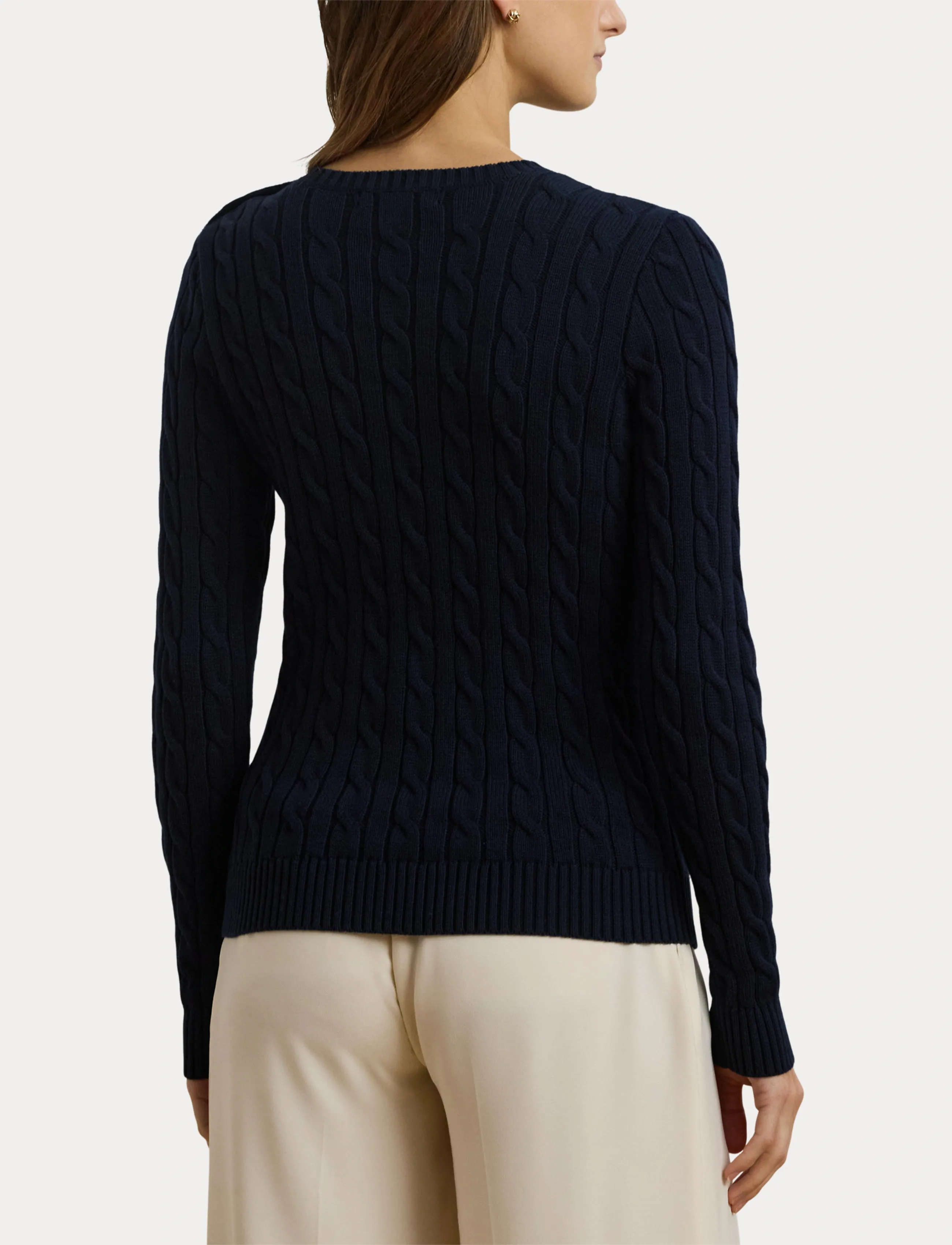 Lauren Ralph Lauren GASSED COTTON-SWEATER - Lauren Ralph Lauren - LAUREN NAVY / navy