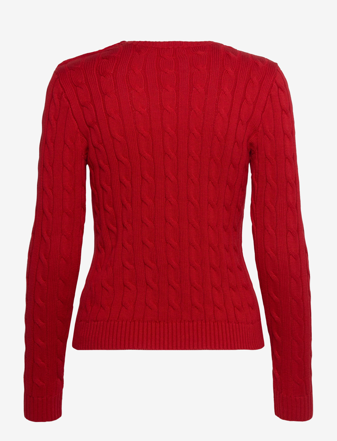 Lauren Ralph Lauren - Button-Trim Cable-Knit Cotton Sweater - tröjor - madison red - 2