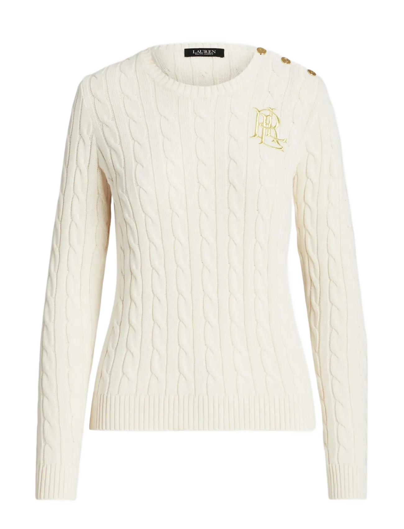 Lauren Ralph Lauren GASSED COTTON-SWEATER - Transitional Layering - MASCARPONE CREAM / cream