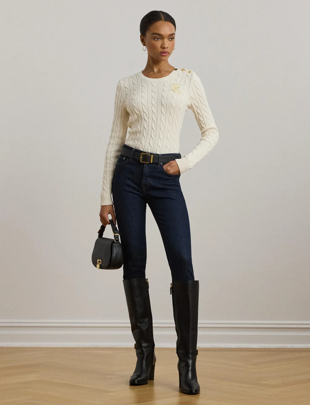Ralph lauren cable knit cotton sweater shop