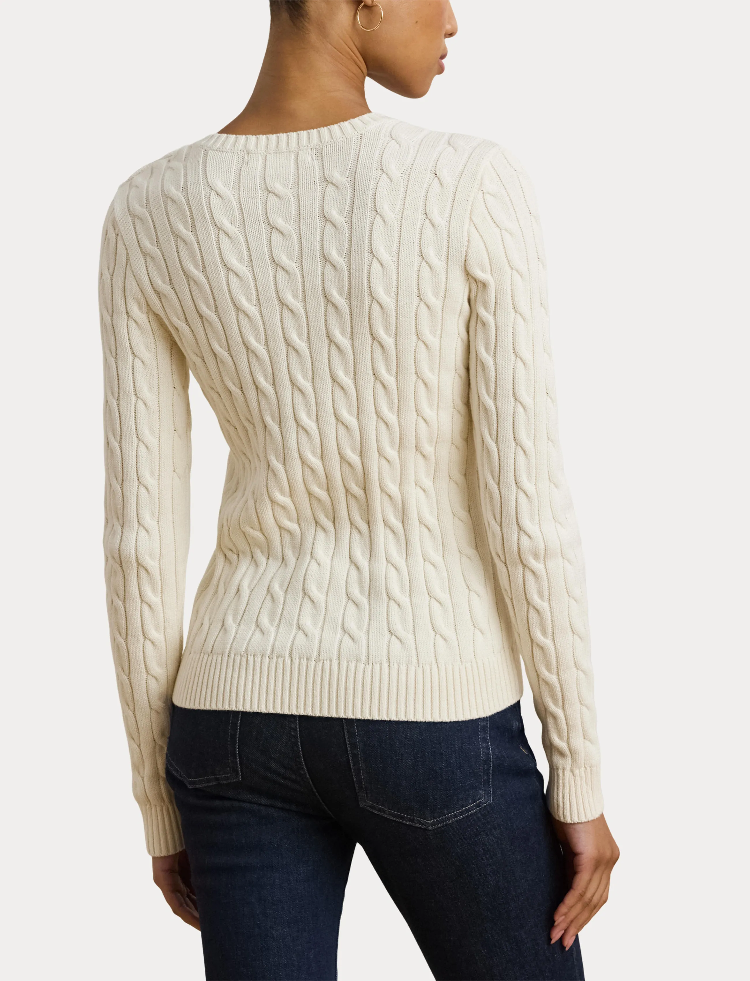 Lauren Ralph Lauren GASSED COTTON-SWEATER - Naistele - MASCARPONE CREAM / cream