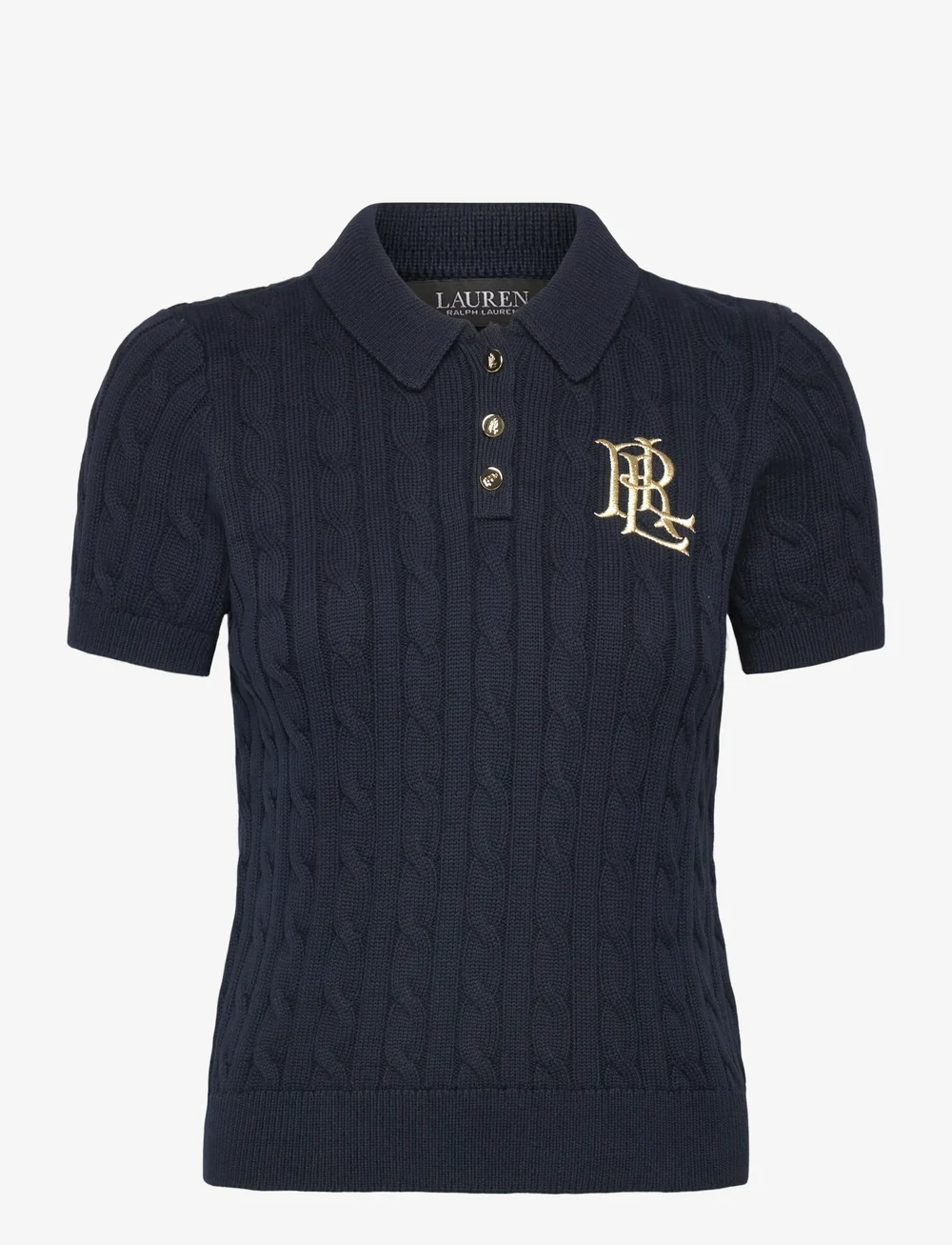 Lauren Ralph Lauren - Cable-Knit Cotton Polo Sweater - sweaters - lauren navy - 0