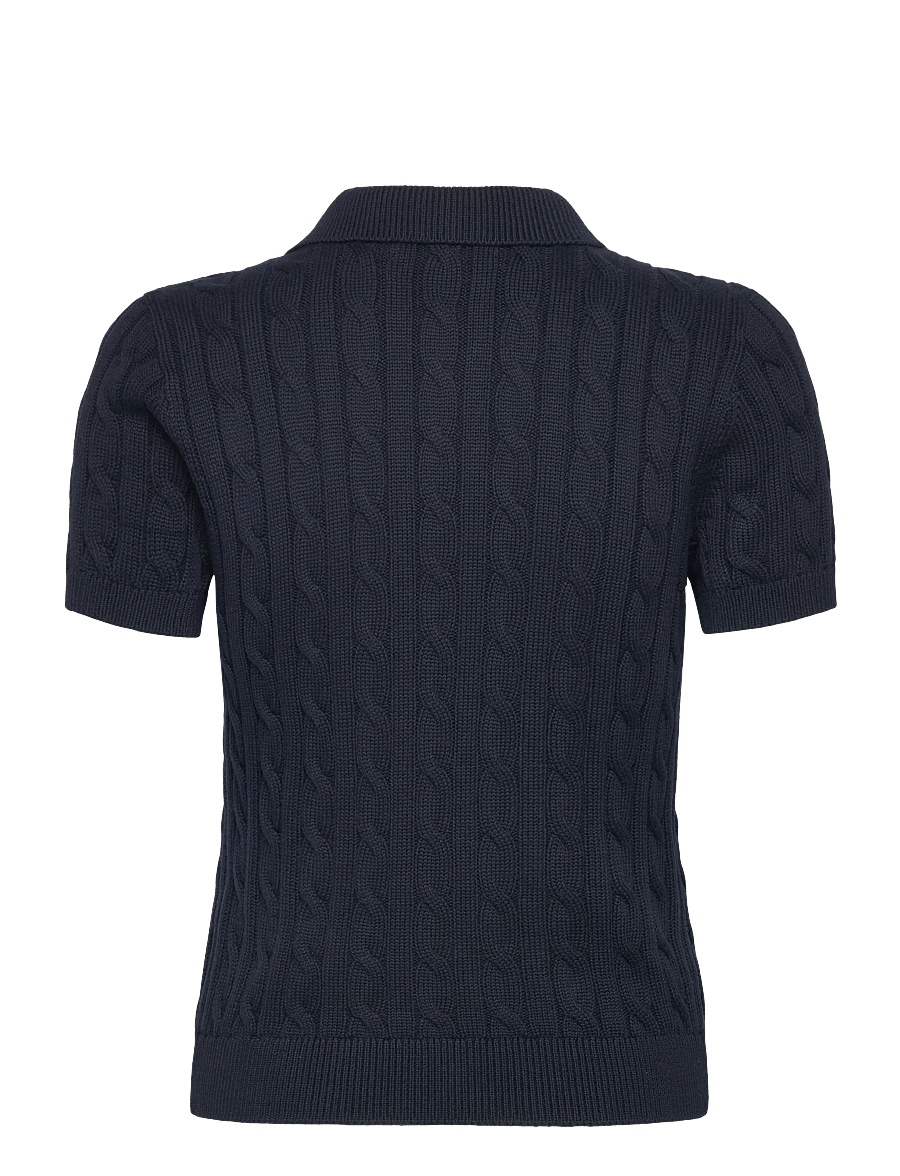 Lauren Ralph Lauren - Cable-Knit Cotton Polo Sweater - sviitrid - lauren navy - 2