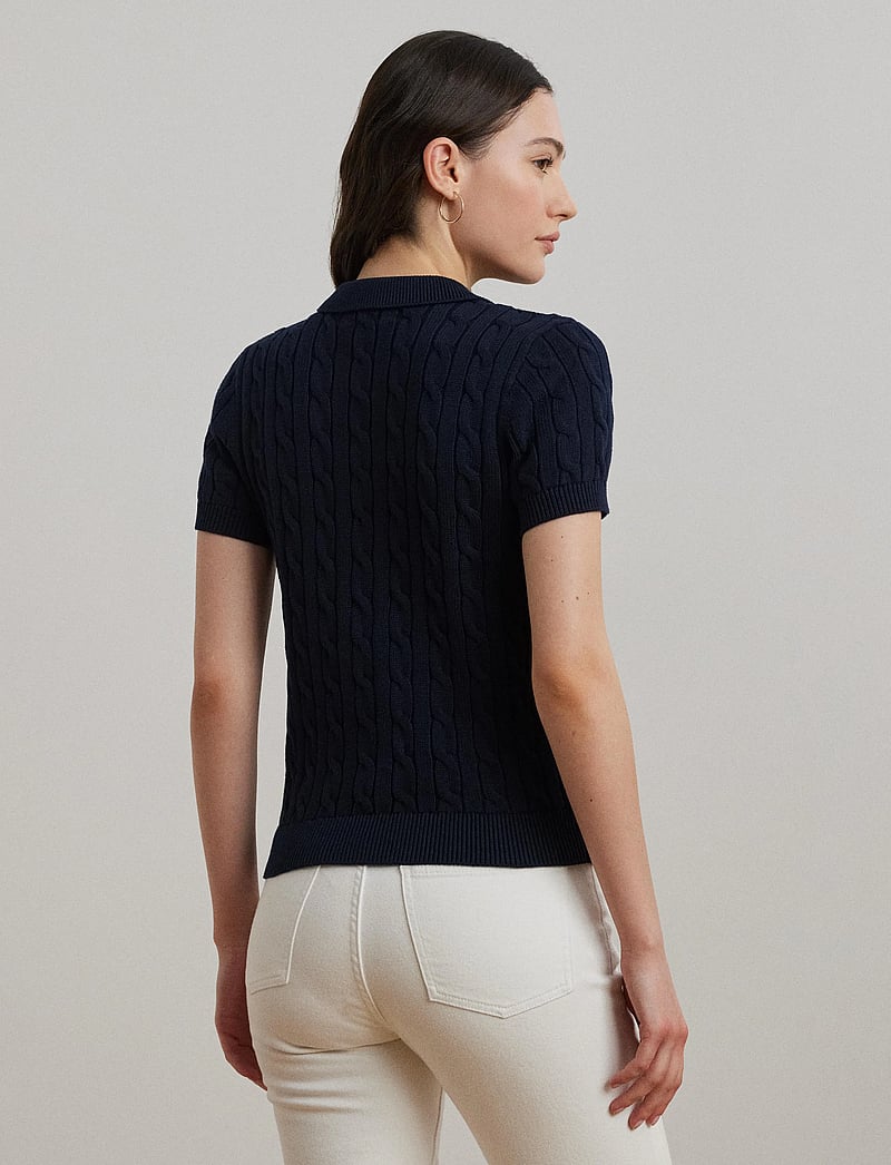 Lauren Ralph Lauren - Cable-Knit Cotton Polo Sweater - pulls - lauren navy - 0
