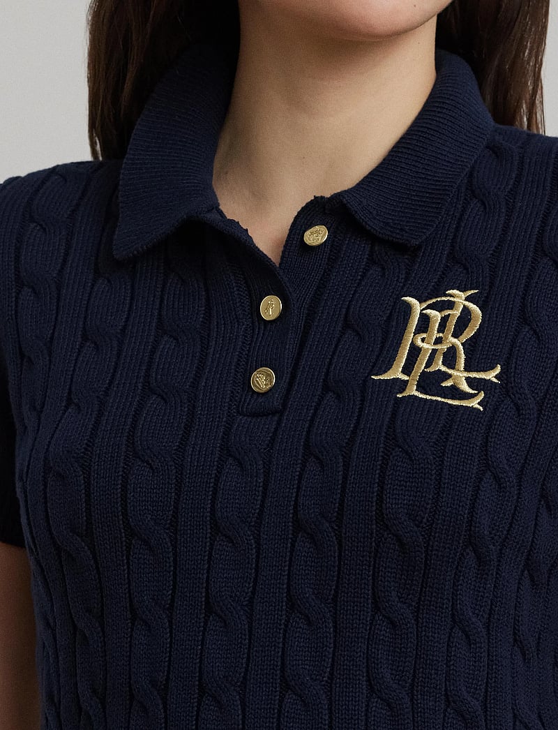 Lauren Ralph Lauren - Cable-Knit Cotton Polo Sweater - pulls - lauren navy - 4