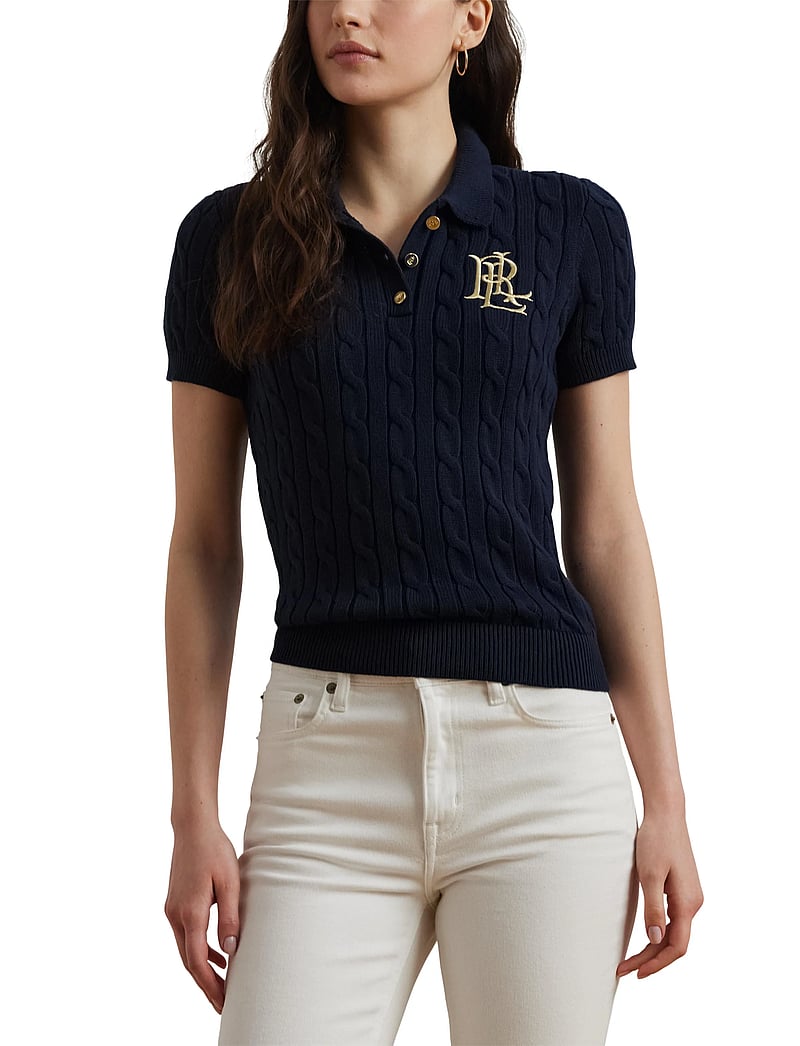 Lauren Ralph Lauren - Cable-Knit Cotton Polo Sweater - pulls - lauren navy - 5