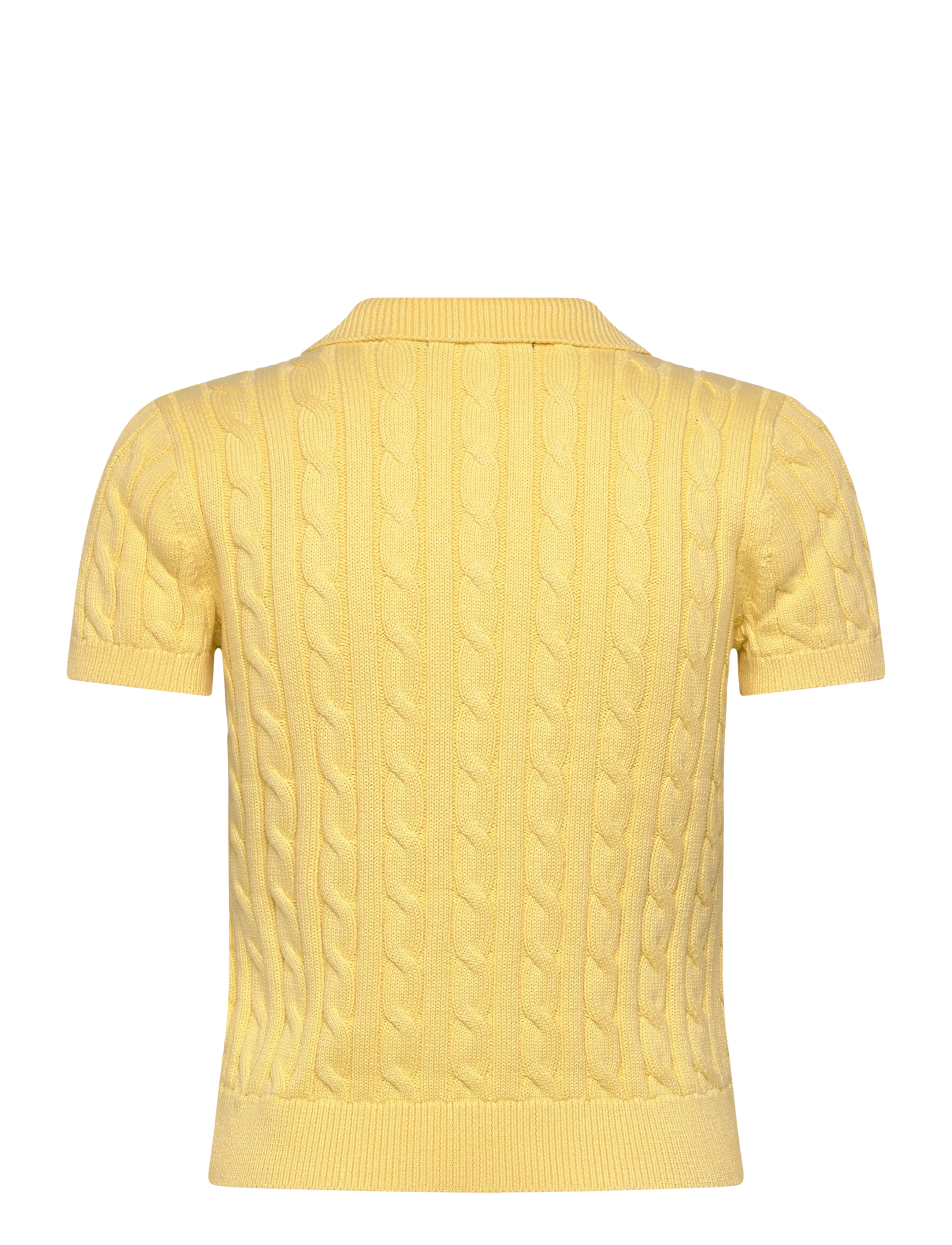 Lauren Ralph Lauren - Cable-Knit Cotton Polo Sweater - striktrøjer - lemon sorbet - 2