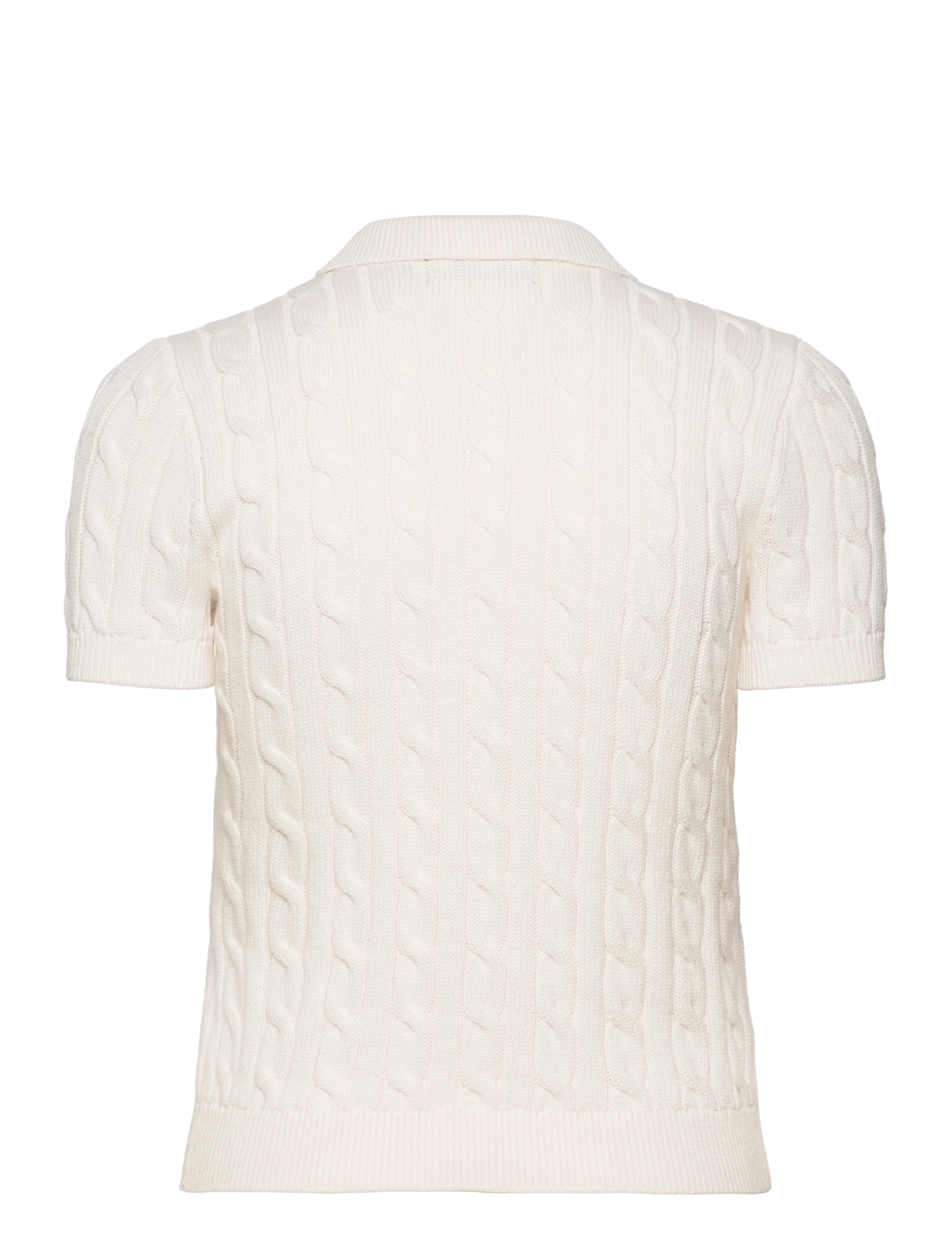 Lauren Ralph Lauren - Cable-Knit Cotton Polo Sweater - striktrøjer - mascarpone cream - 2